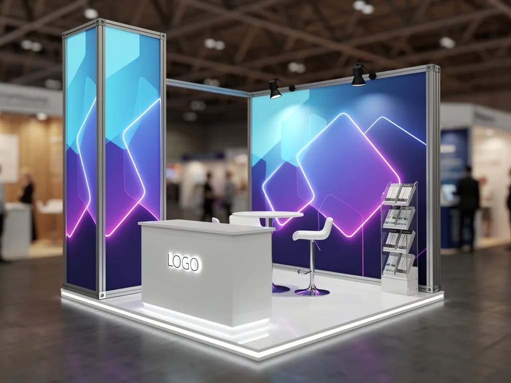 Apex 10x10 Modular Island Exhibit with Central Tower