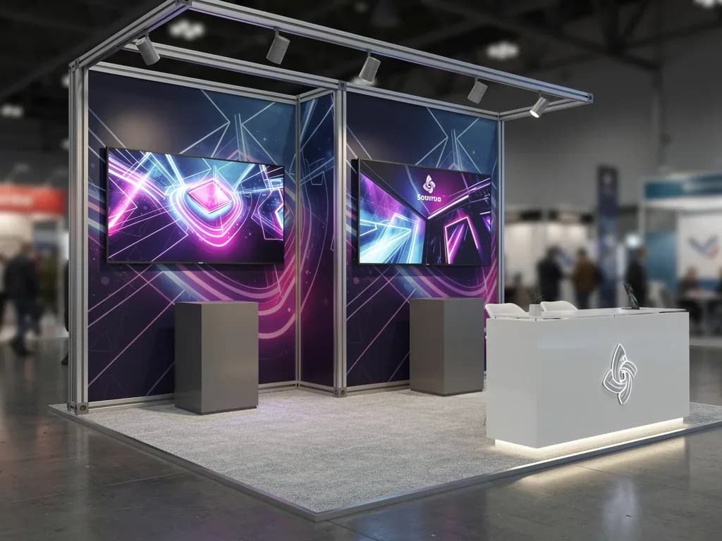 Apex 10x10 Inline Modular Exhibit with Integrated LED Lighting