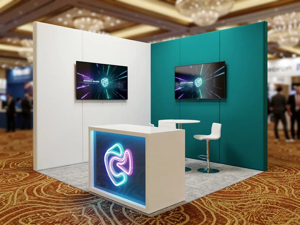 Ascend 10x10 Inline Modular Booth with Integrated Reception