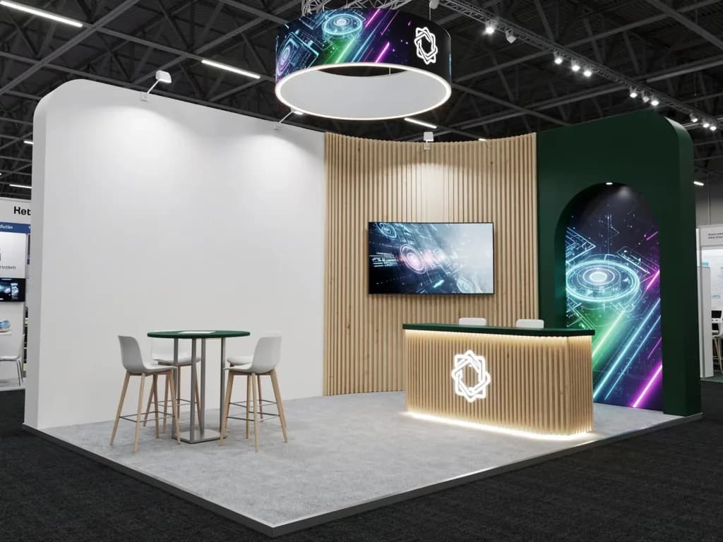 Nexus 10x20 Inline Modular Booth with LED Lightbox