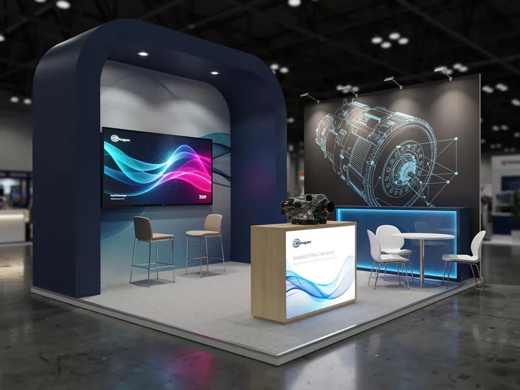 Helios 10x30 Inline Modular Exhibit with Integrated Reception