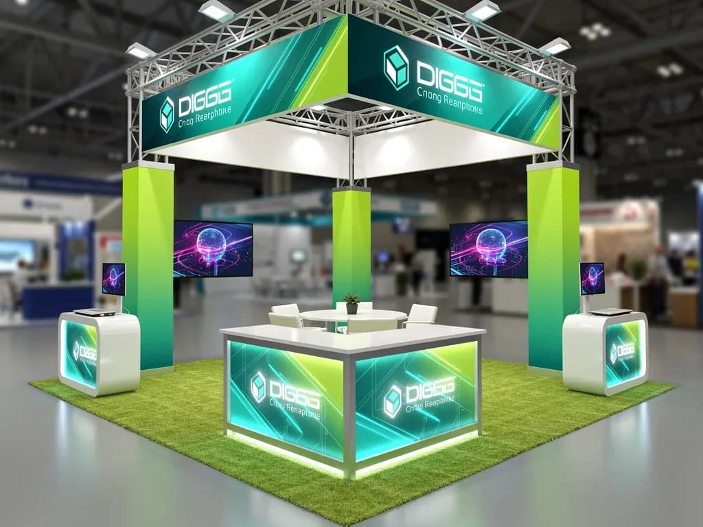 Aprimo 20x30 Modular Island Exhibit with Dual Engagement Zones