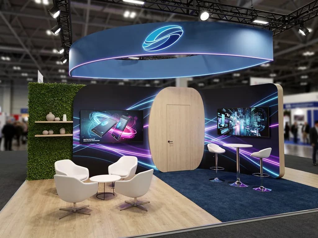 Ascend 20x40 Island Exhibit with Integrated Brand Experience