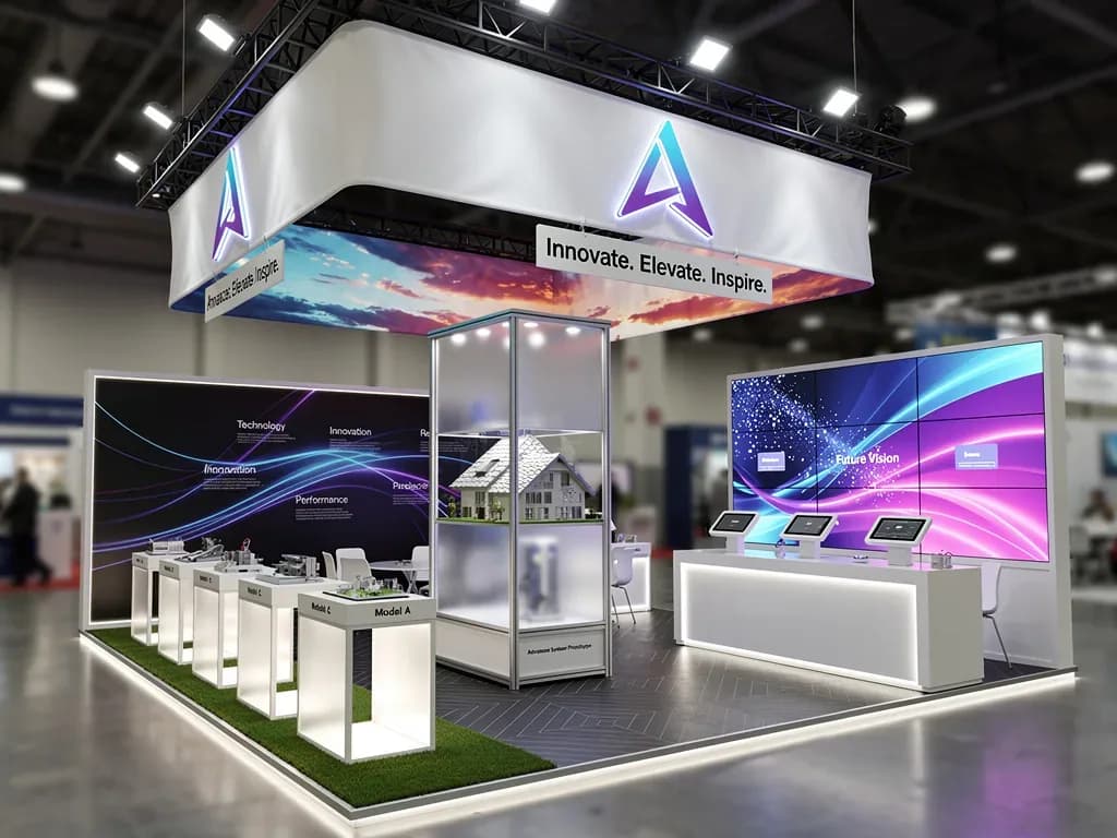 Summit 30x40 Grand Island Exhibit with Integrated Brand Pavilion